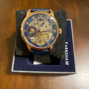 Earnshaw Blue and Gold Skeleton Watch